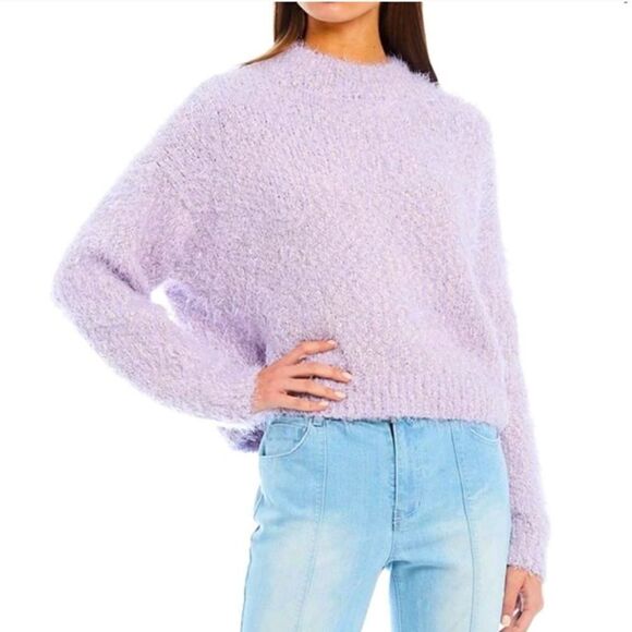 Chelsea & Violet Lilac long sleeve  cozy eyelash sweater size large - Picture 1 of 12